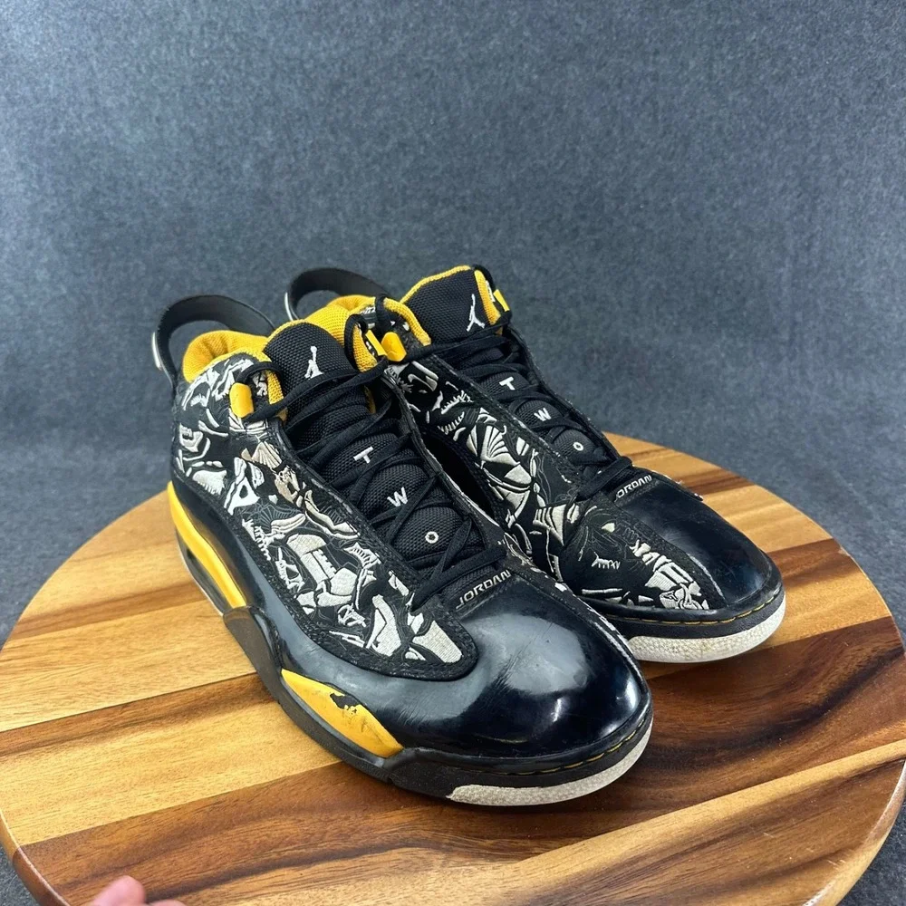 Jordan Dub Zero Black Varsity Maize Etched Sneakers 311046-071 Mens 12 2008